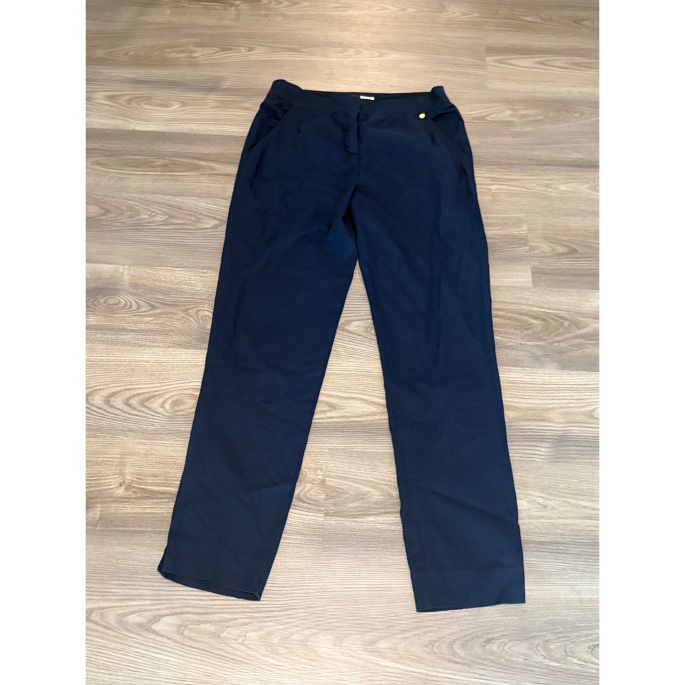 Trina Turk Navy Blue Straight Leg Trousers Women's Size 6 Made in USA